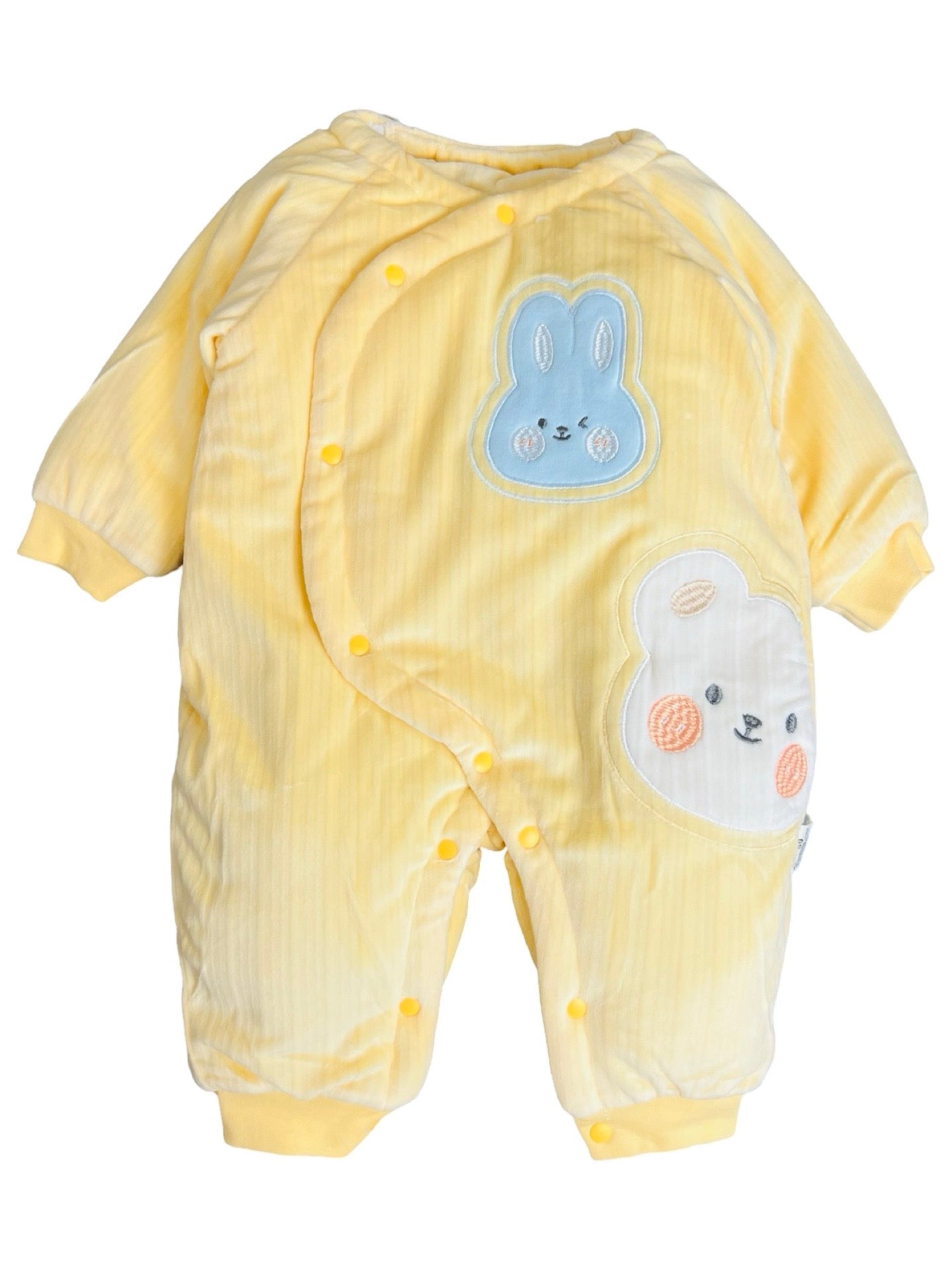Baby Bunny Puffer Rompers with Bib - IMPORTED