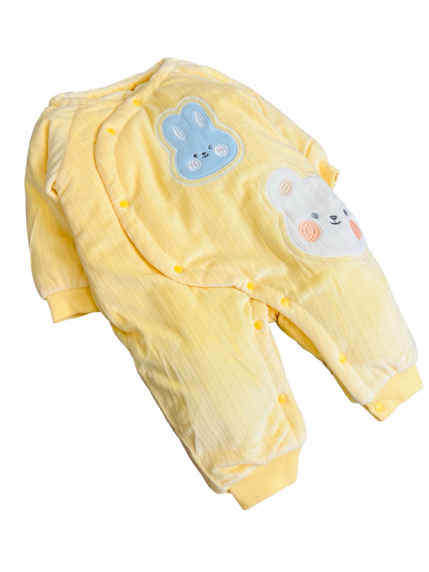 Baby Bunny Puffer Rompers with Bib - IMPORTED