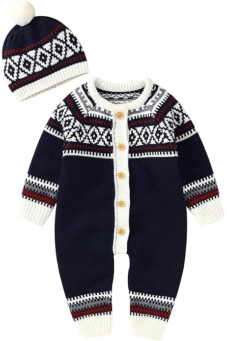 Premium Baby Wool Romper - Pattern Theme - IMPORTED