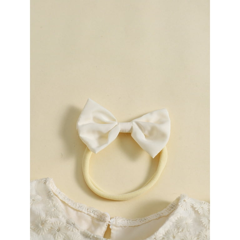 Infant 2Pc Lace Tie-up Daisy Mesh Dress