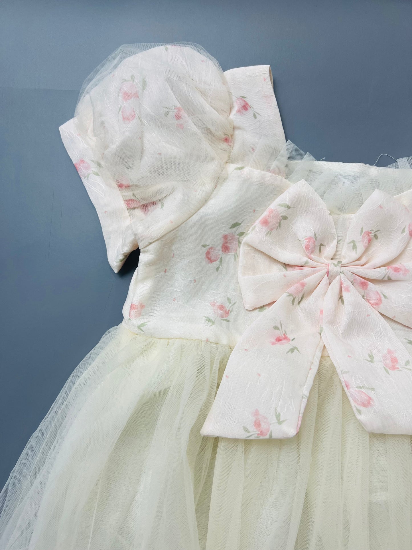 Premium Baby Tie Theme Floral Frock - Pink