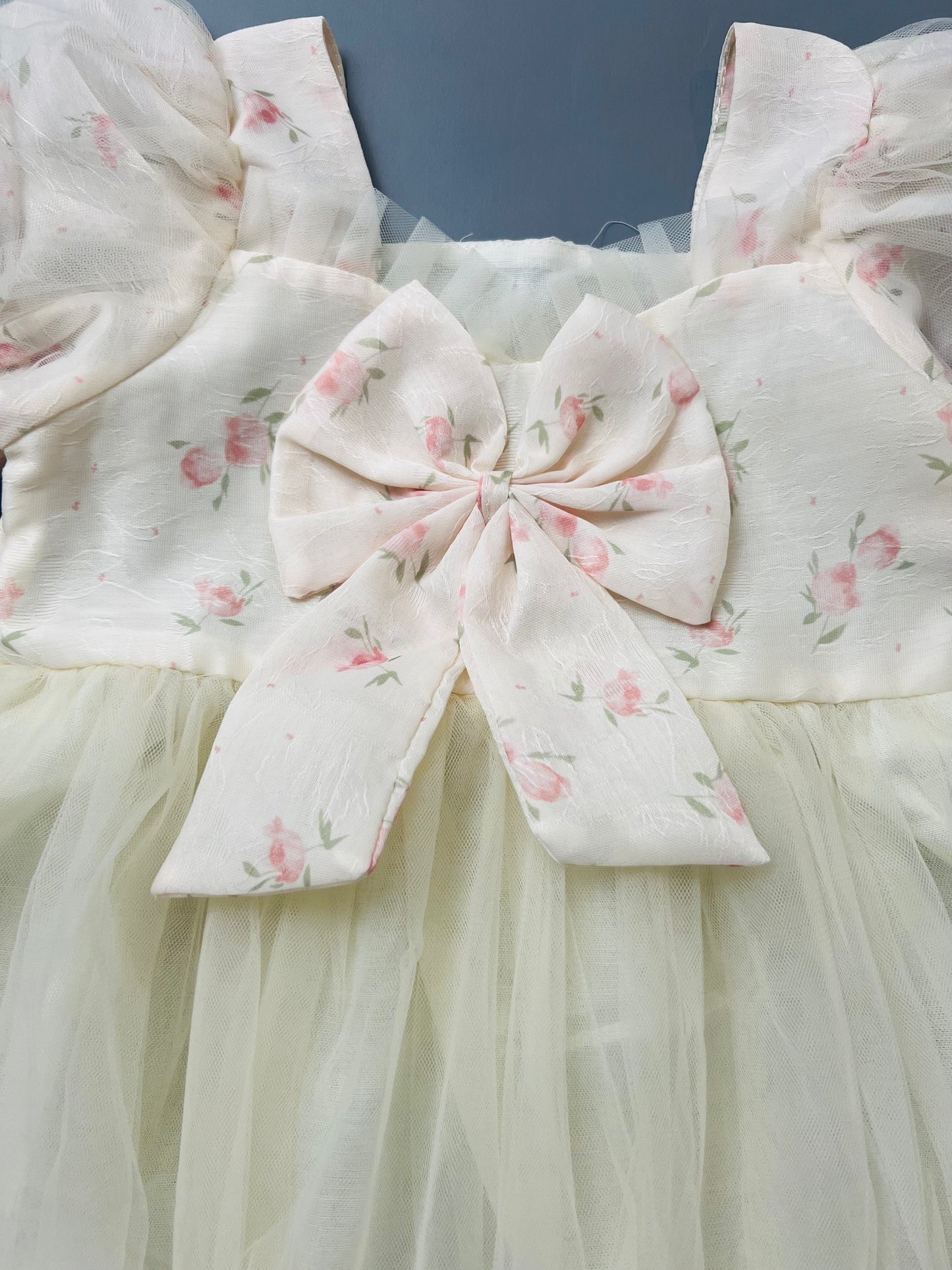 Premium Baby Tie Theme Floral Frock - Pink