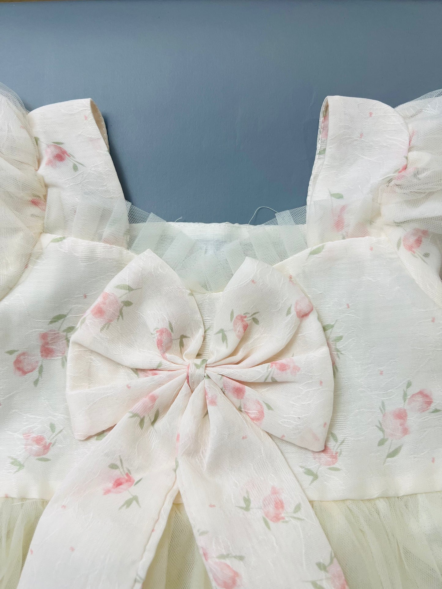 Premium Baby Tie Theme Floral Frock - Pink
