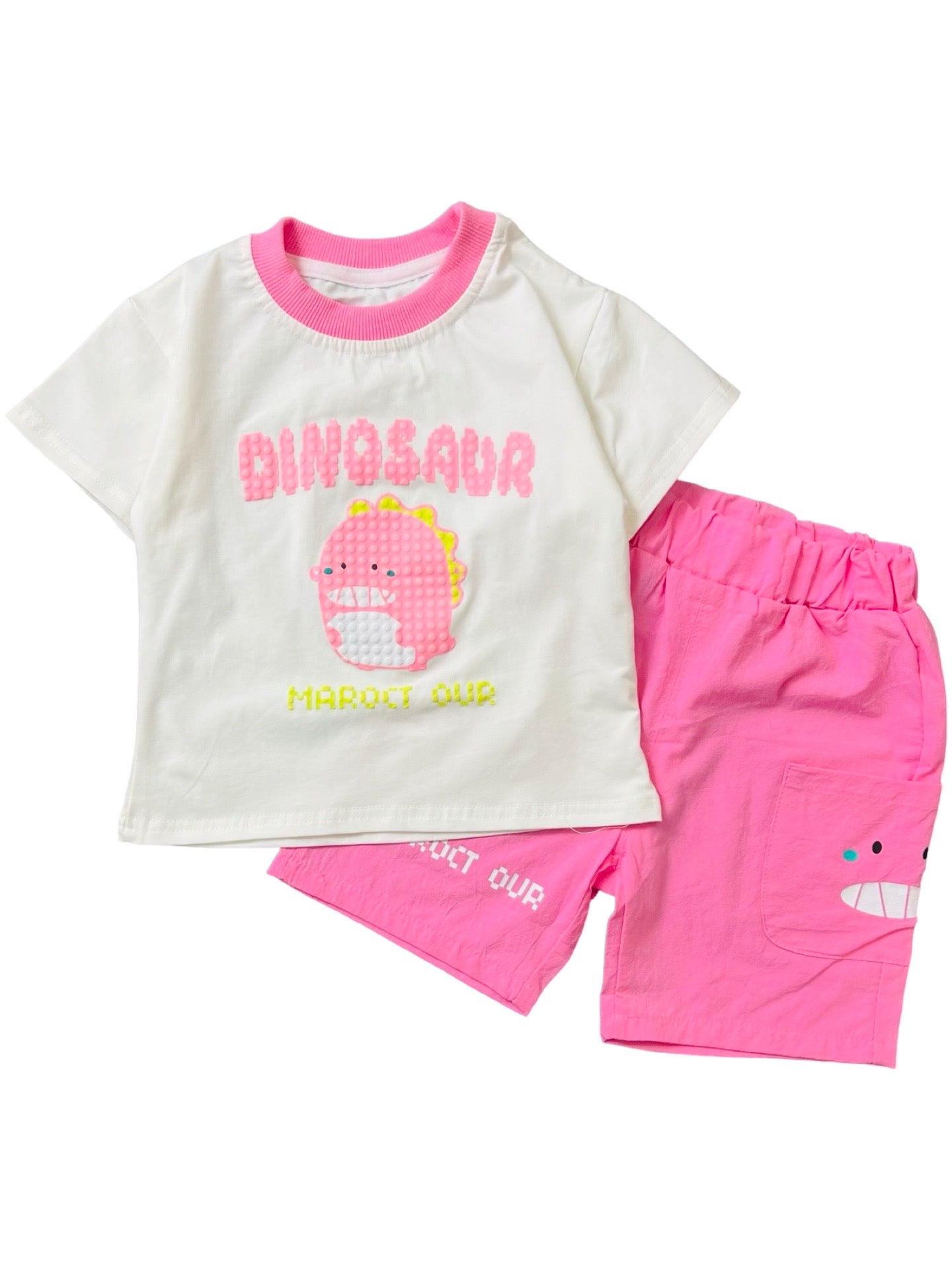 Baby Dino Theme Suit Set - Pink - IMPORTED