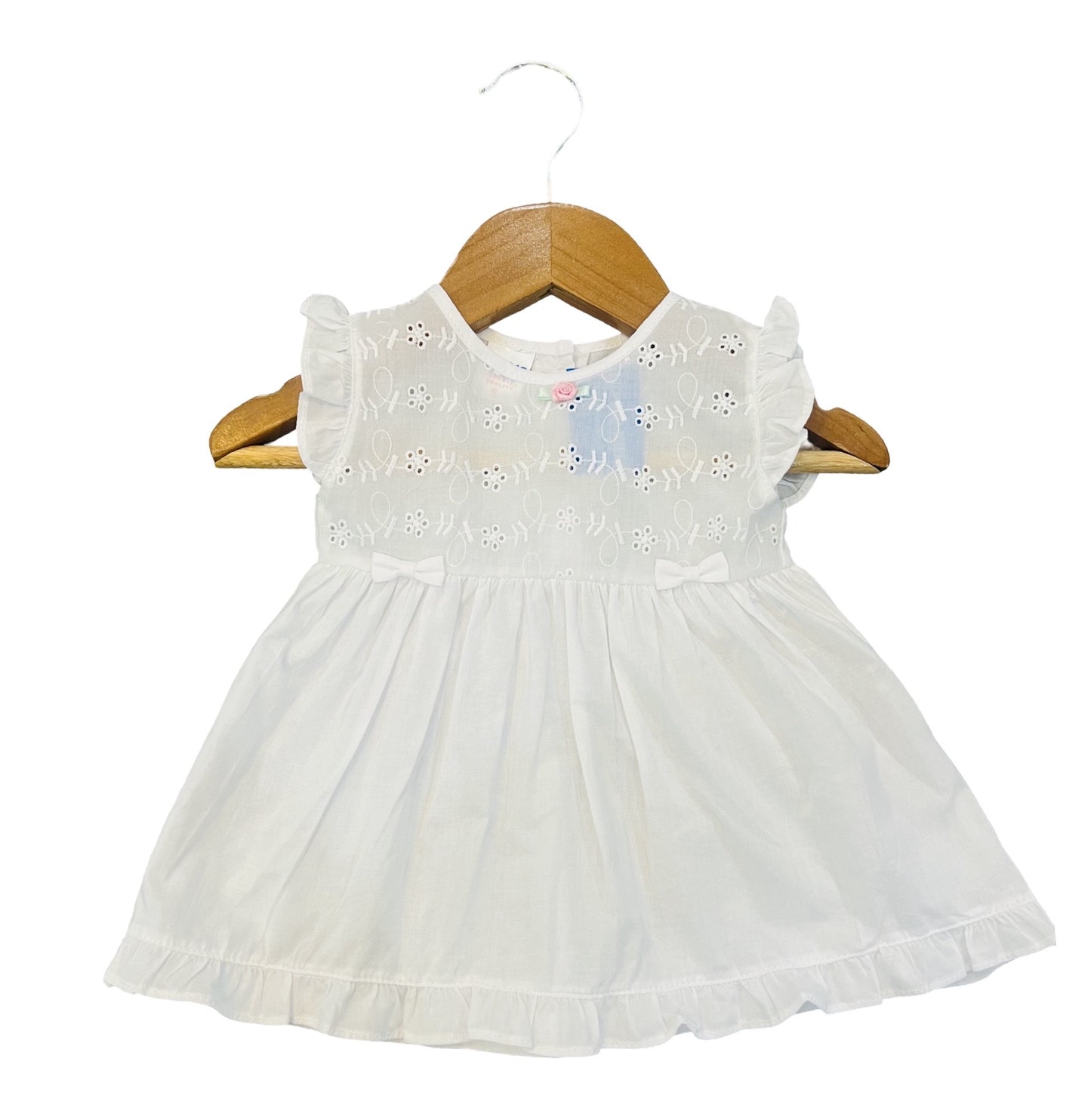 Chickenkari Frock with shorts - White and Pink
