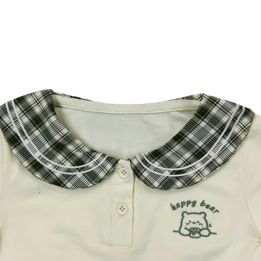 Bear Theme Set- Shirt with Skirt - Pink & Green