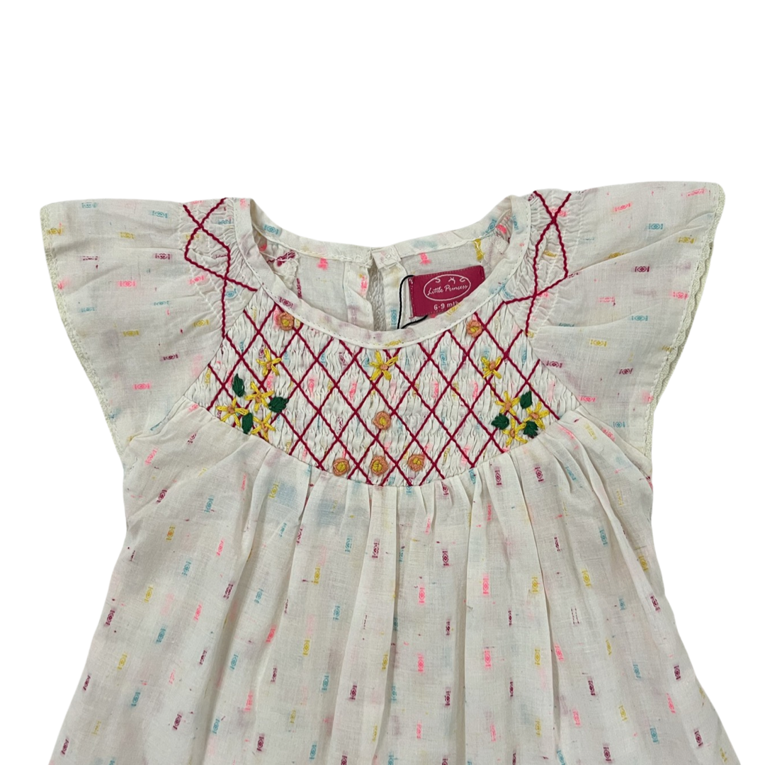 Floral Theme - Embroided - Cream