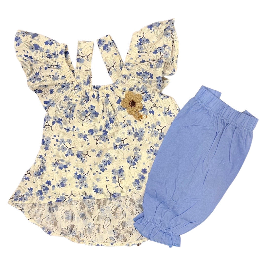 Floral net Frock with Trouser