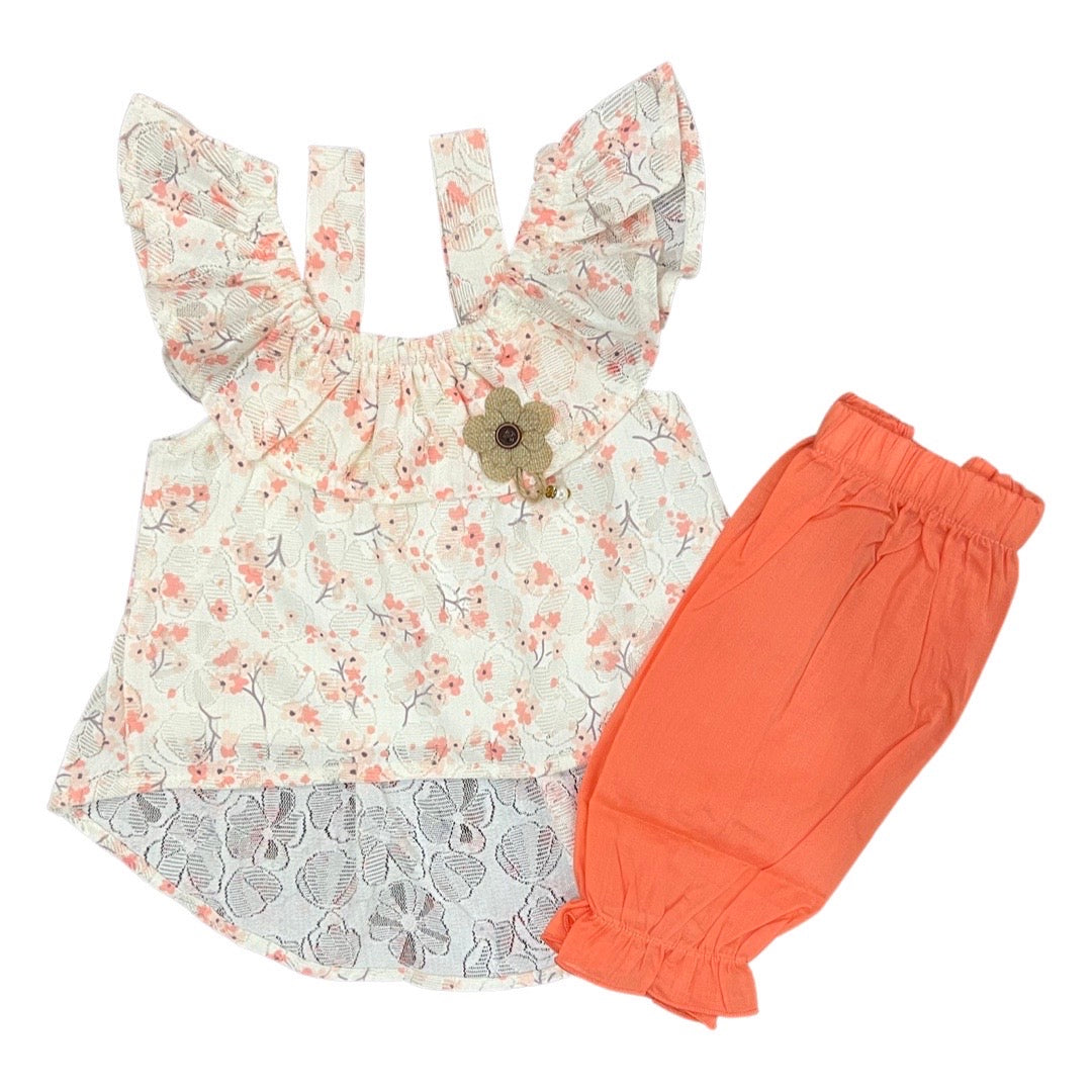 Floral net Frock with Trouser