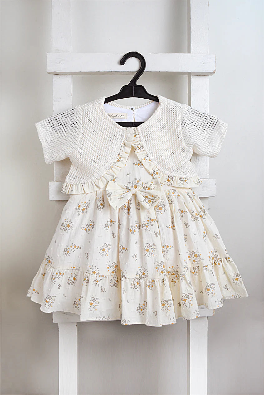 Tie Theme Baby Frock Set with WaistCoat- IMPORTED