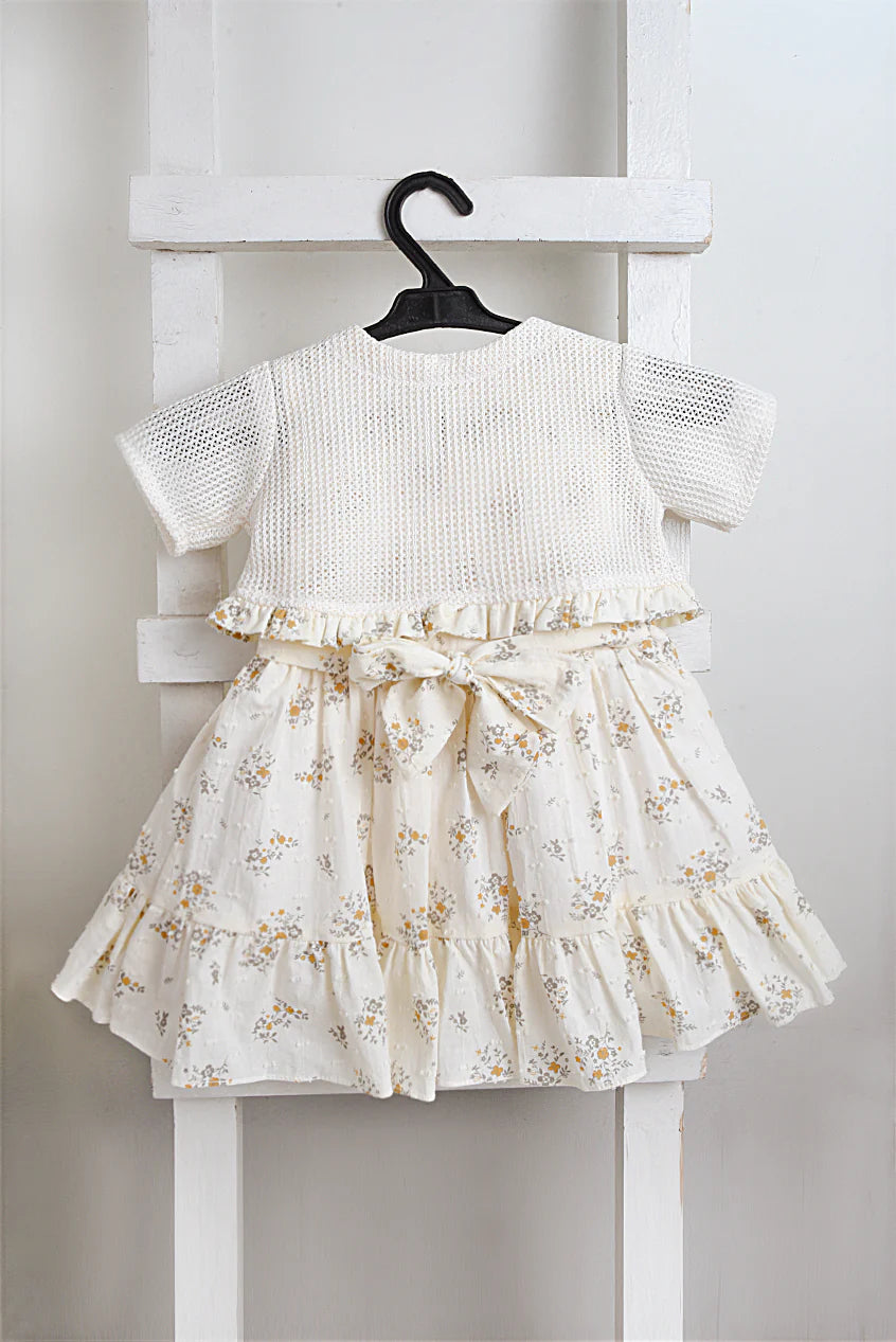 Tie Theme Baby Frock Set with WaistCoat- IMPORTED