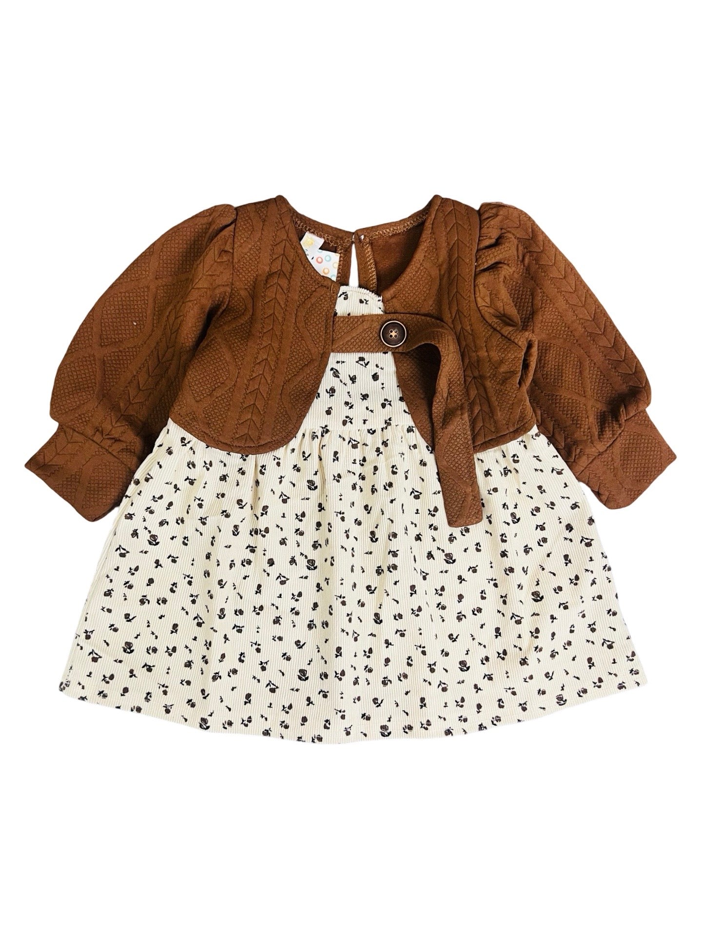 Baby Floral Frock with WaistCoat- IMPORTED