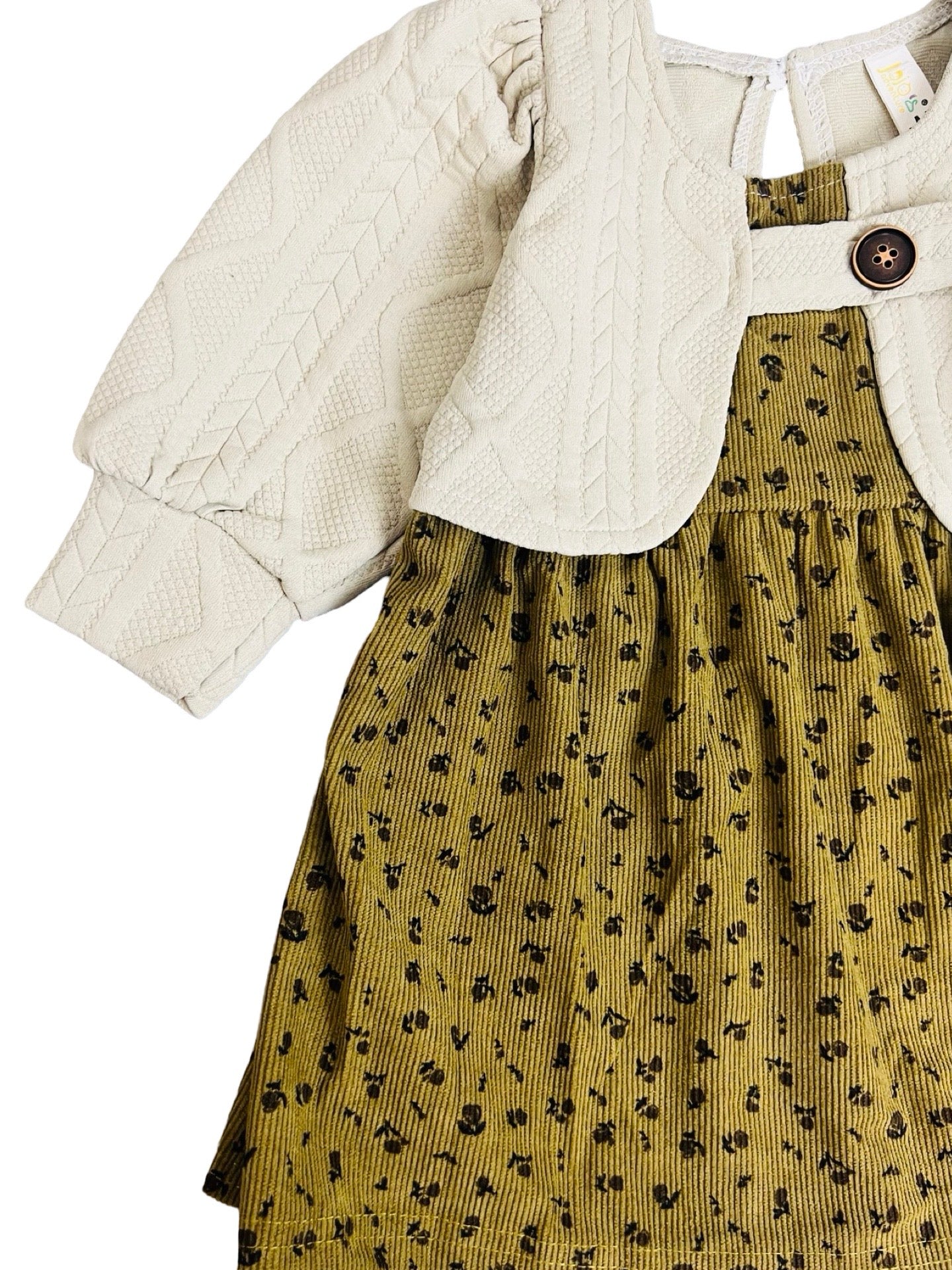 Baby Floral Frock with WaistCoat- IMPORTED