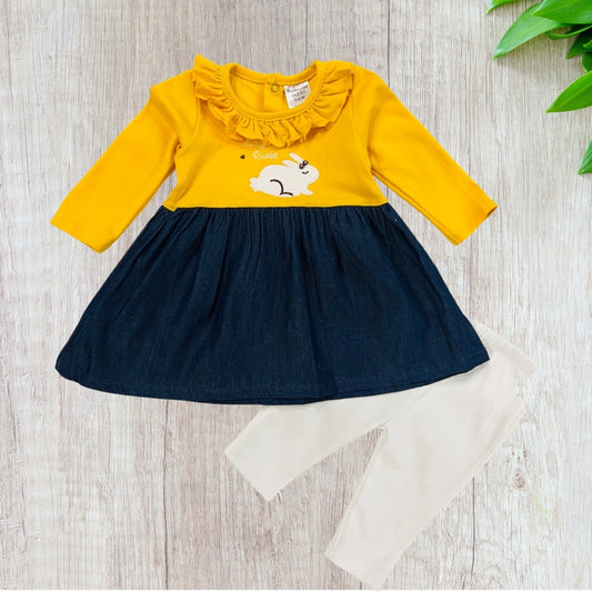 Baby Frock- Rabbit Theme -2 Piece- Imported- Made in Thailand