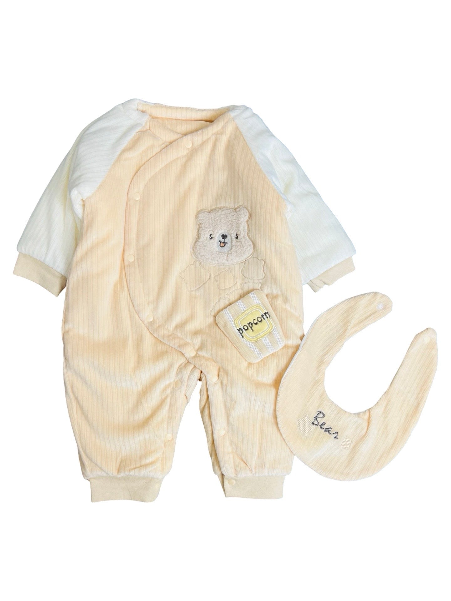 Baby Bear Pop Corn Theme Puffer Romper -IMPORTED