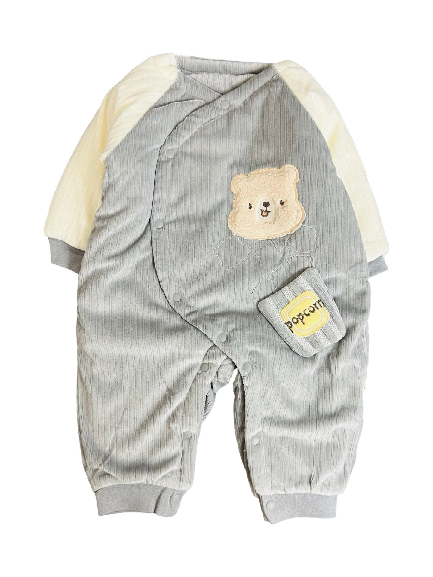 Baby Bear Pop Corn Theme Puffer Romper -IMPORTED