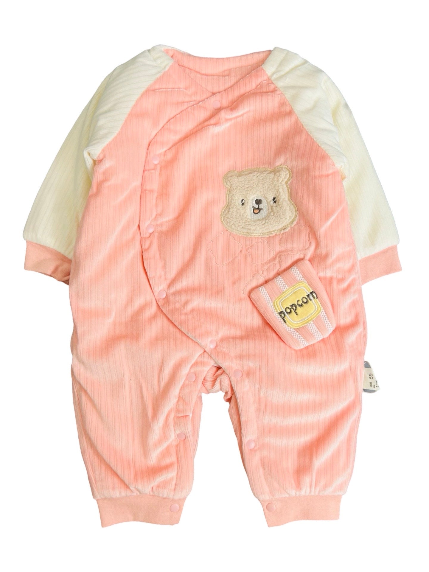 Baby Bear Pop Corn Theme Puffer Romper -IMPORTED