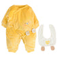 Baby Bear Puffer Romper with Bib - Imported