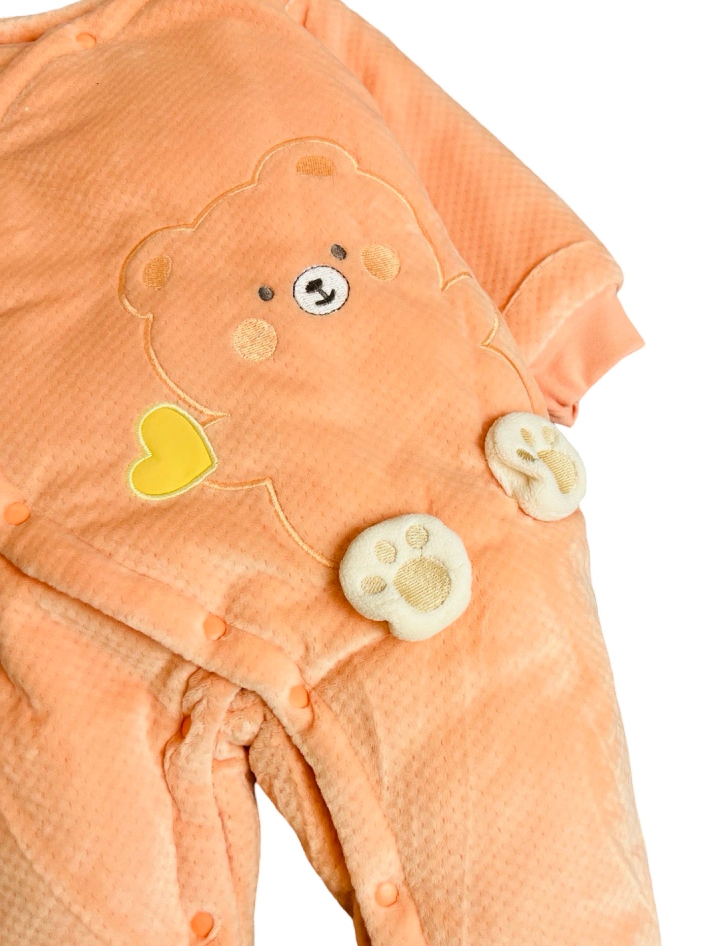 Baby Bear Puffer Romper with Bib - Imported