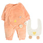 Baby Bear Puffer Romper with Bib - Imported