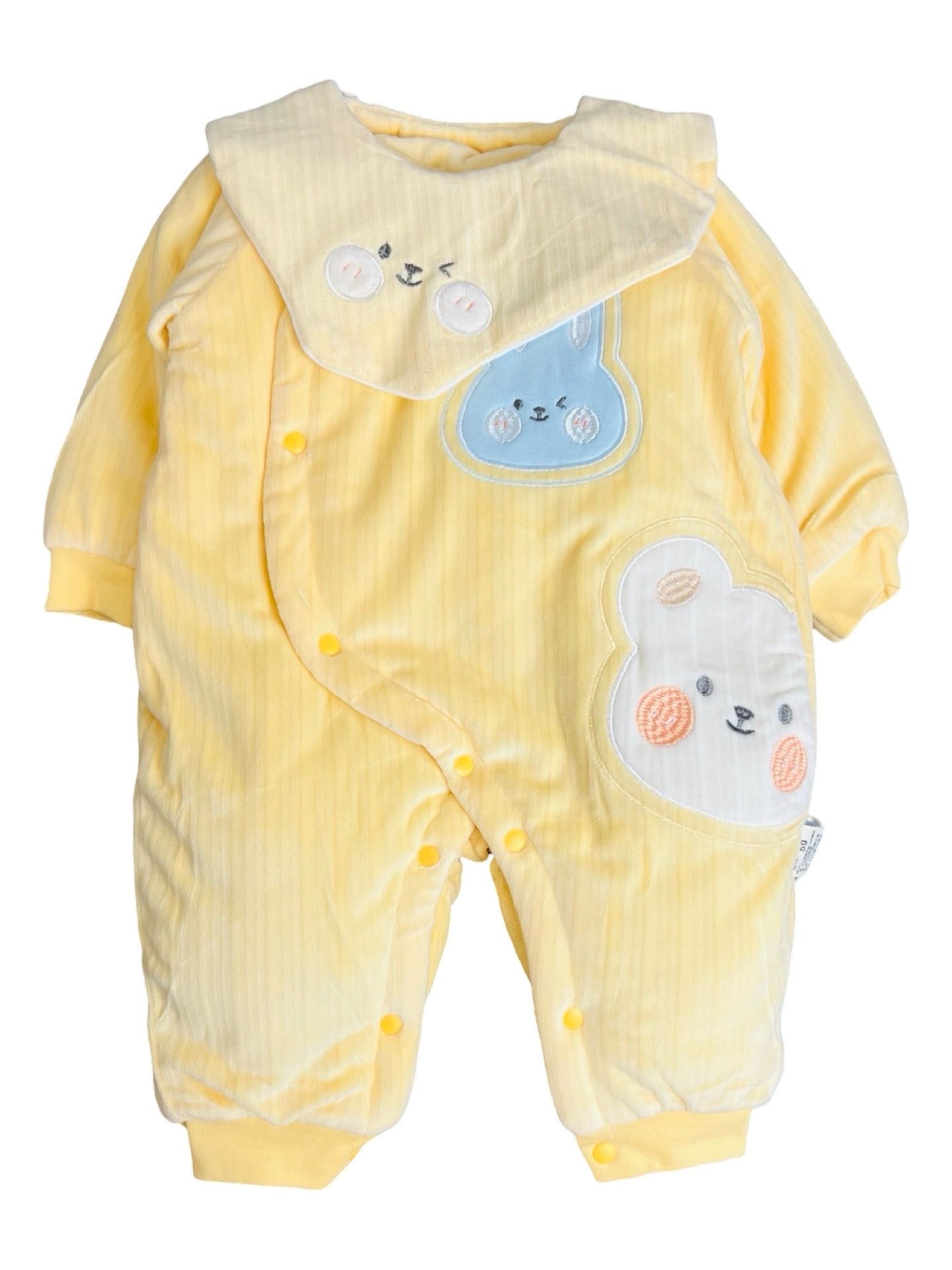 Baby Bunny Puffer Rompers with Bib  - IMPORTED