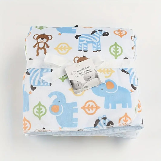 Baby Polar Fleece Blanket- Elephant Theme- IMPORTED