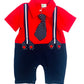 Baby Romper with Tie - Red - IMPORTED