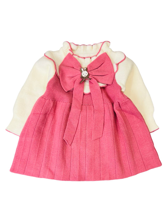 Premiu Baby Mock Neck Wool Frock- IMPORTED