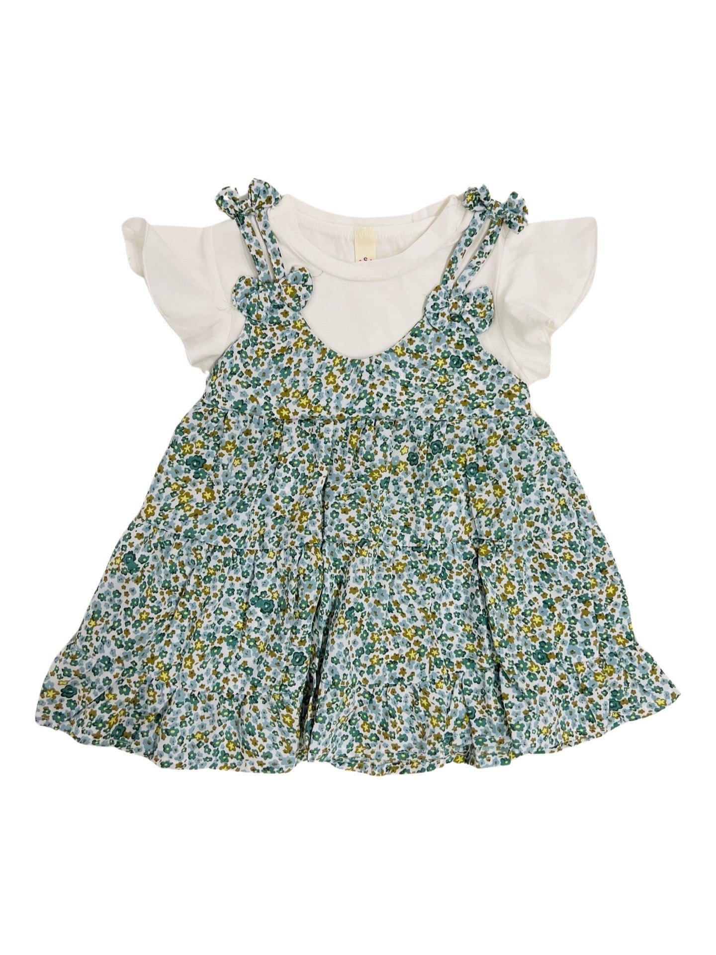 Baby Floral Tie Theme Frock- IMPORTED