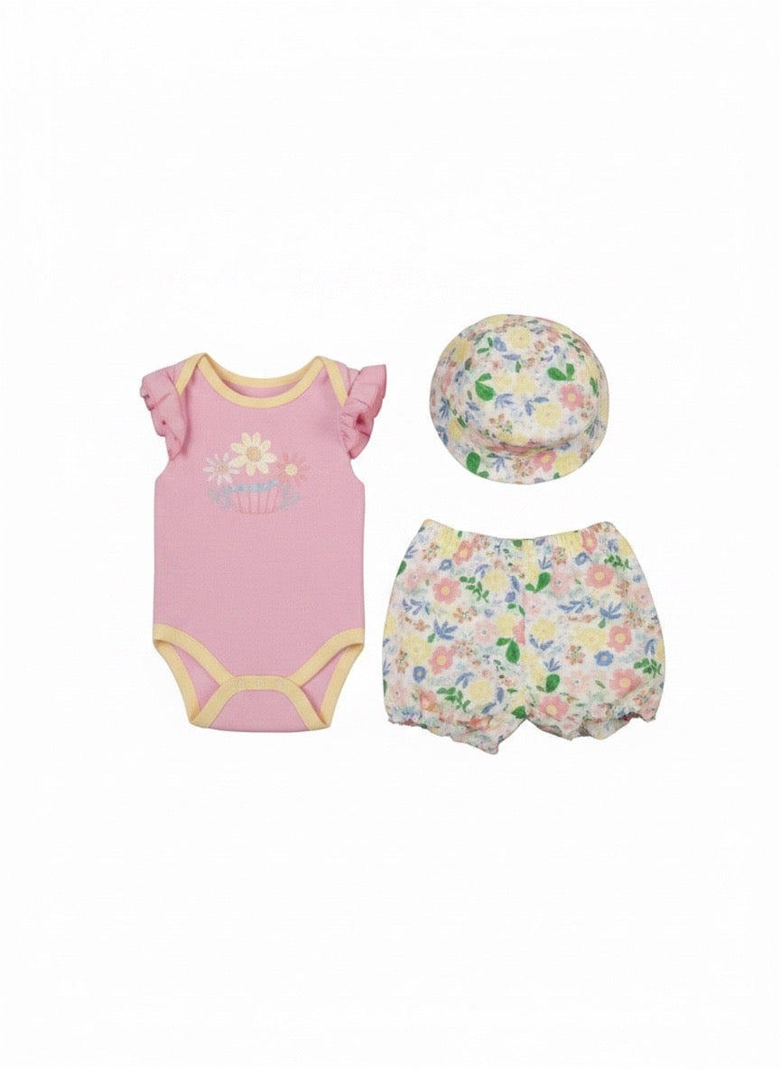 Baby Floral Suit Set 3 Piece- IMPORTED