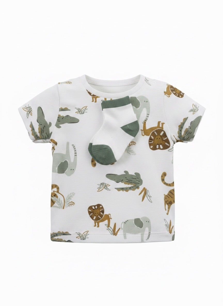 Baby Dino Theme 4 Piece Suit Set- IMPORTED