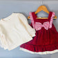 Baby Velvet Solid Frock With Bag - IMPORTED
