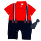 Baby Romper with Tie - Red - IMPORTED