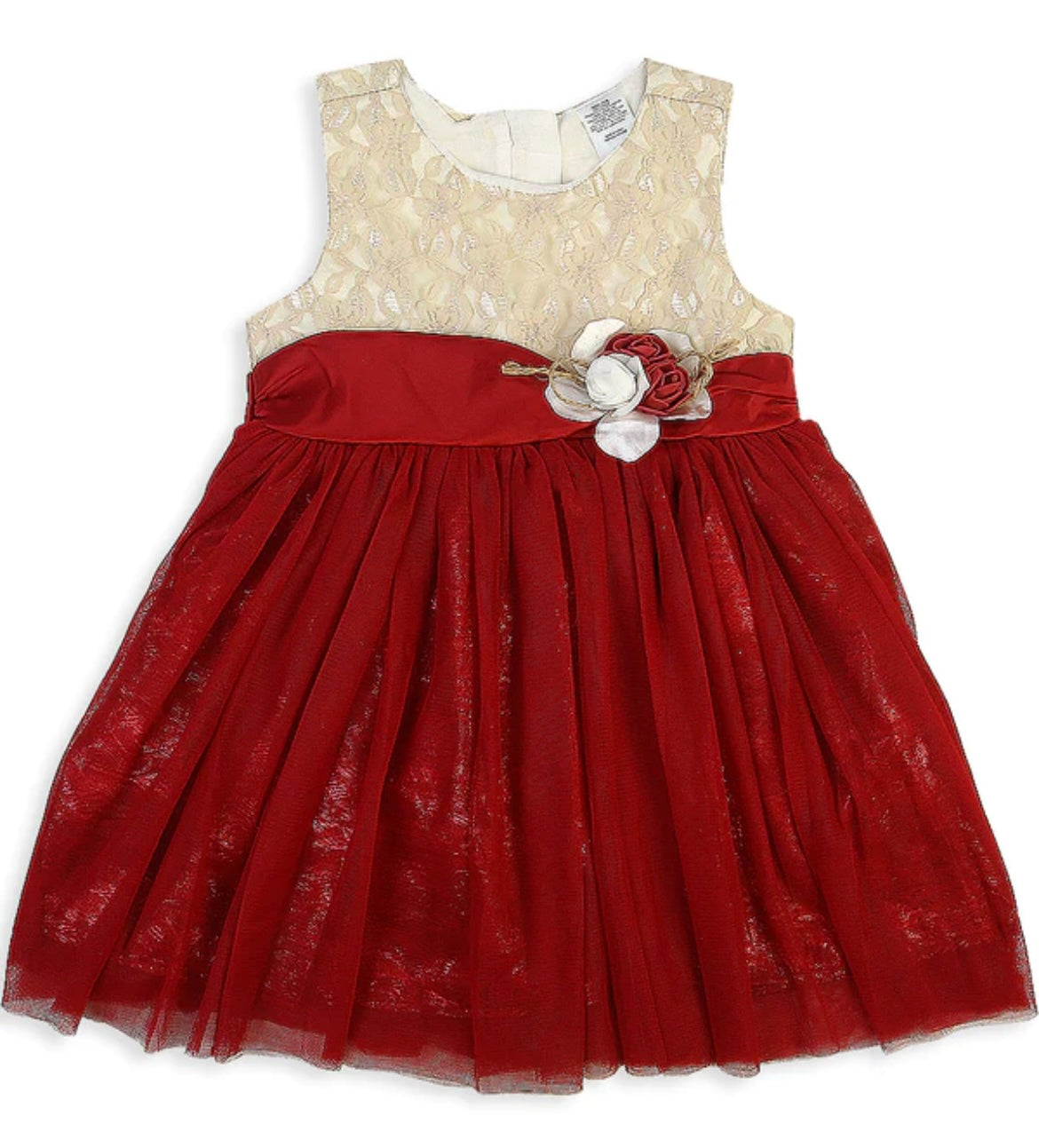 Baby Floral Frock- Red - IMPORTED