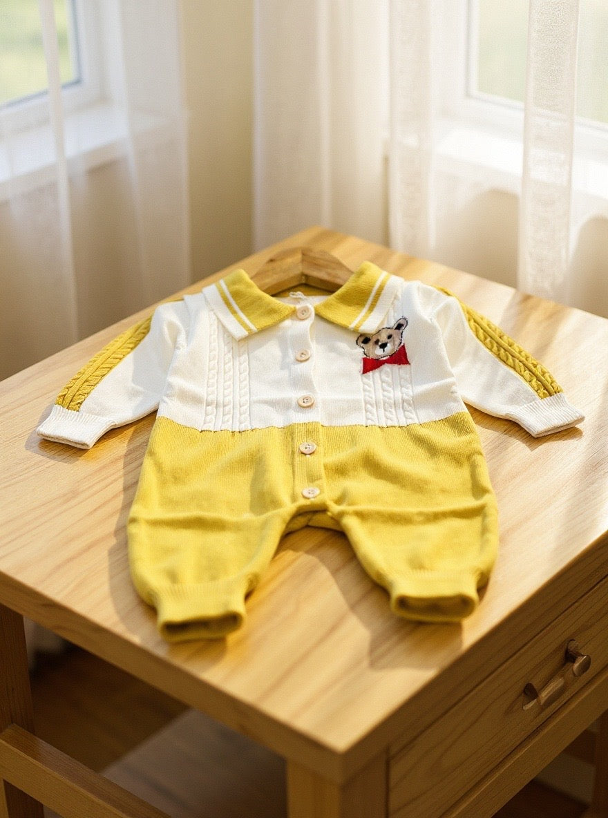 Premium Baby Wool Romper- Bear Theme