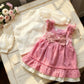 Baby Velvet Solid Frock With Bag - IMPORTED