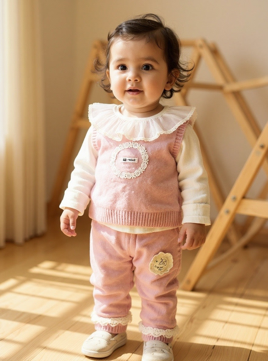 Baby Sweater Suit Set  - 3PC -MPORTED