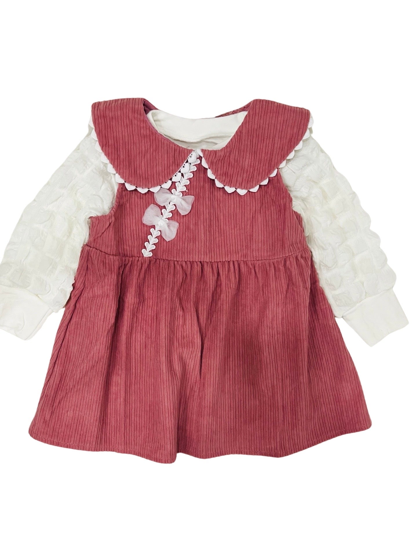 Baby Bubble Sleeves Frock Tie Theme - Imported