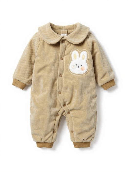 Baby Bunny Puffer Rompers with Bib  - IMPORTED