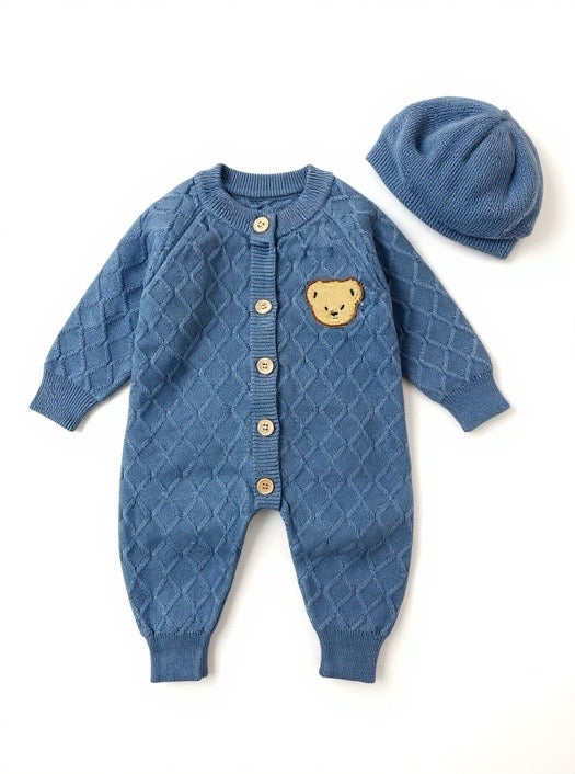 Baby Wool Bear Romper with Hat  - IMPORTED