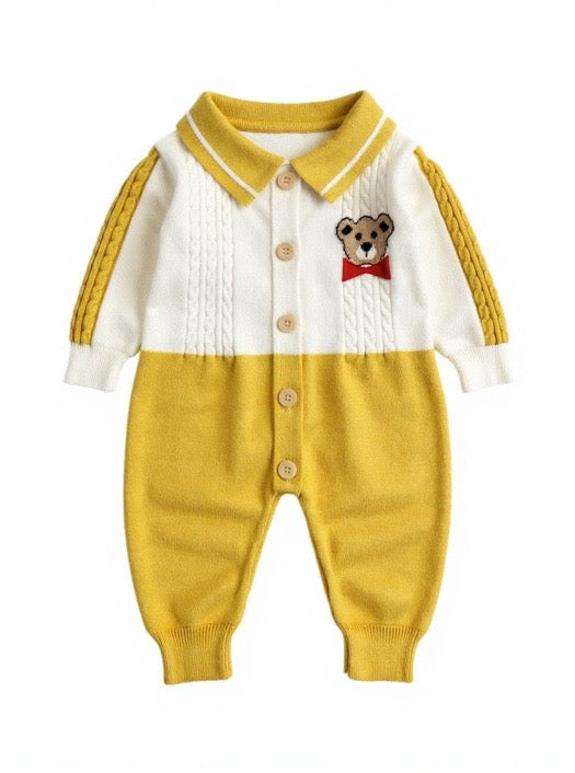 Premium Baby Wool Romper- Bear Theme