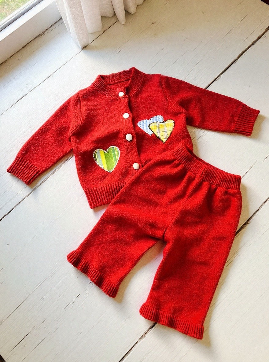 Baby Wool Suit Set Heart Theme - IMPORTED