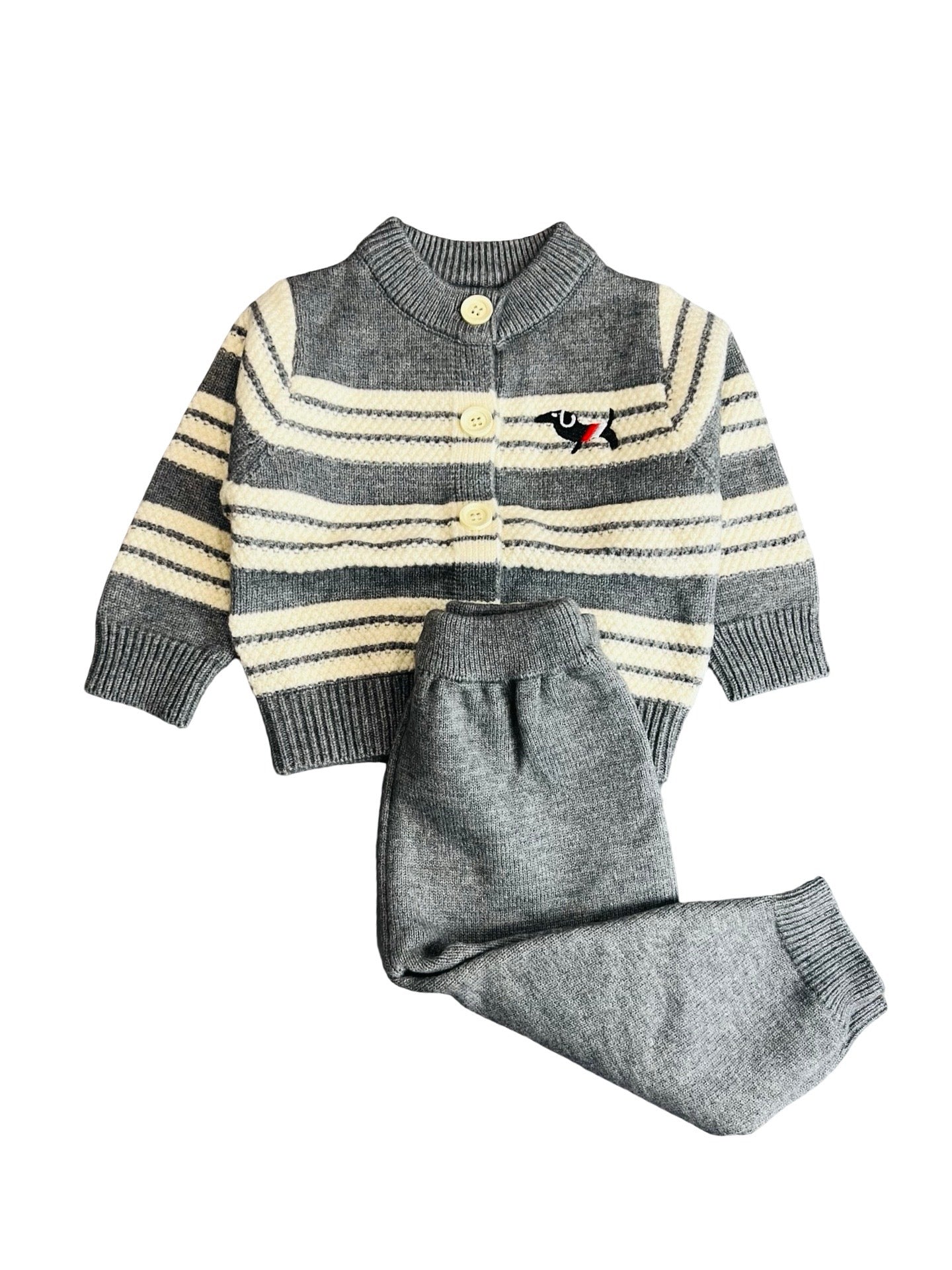 Baby Wool Suit Set Grey- IMPORTED