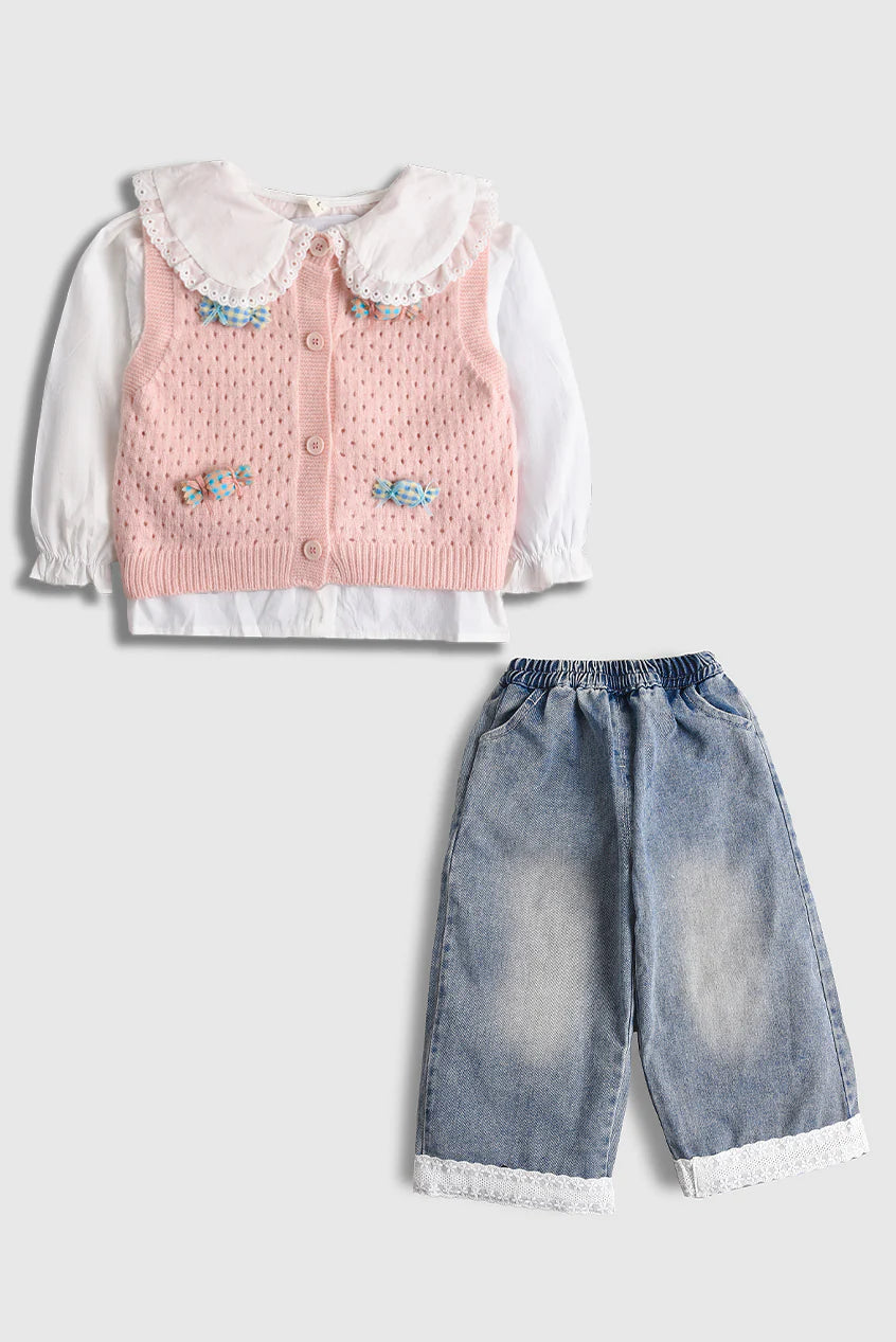 Baby Candy Theme Sweater Set (3PC)- IMPORTED