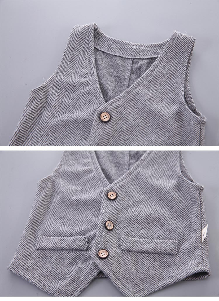 Baby Gentle5 PC Sit Set-Grey - imported