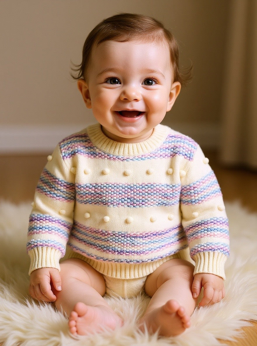 Baby Woolen Strip Sweater- Imported