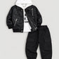 Premium Baby Leather Jacket With Hoodie (3PC) Set - IMPORTED