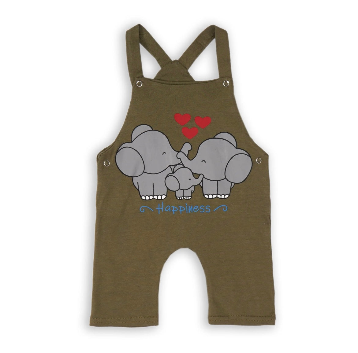 Baby Dungaree Elephant Theme- Olive Green