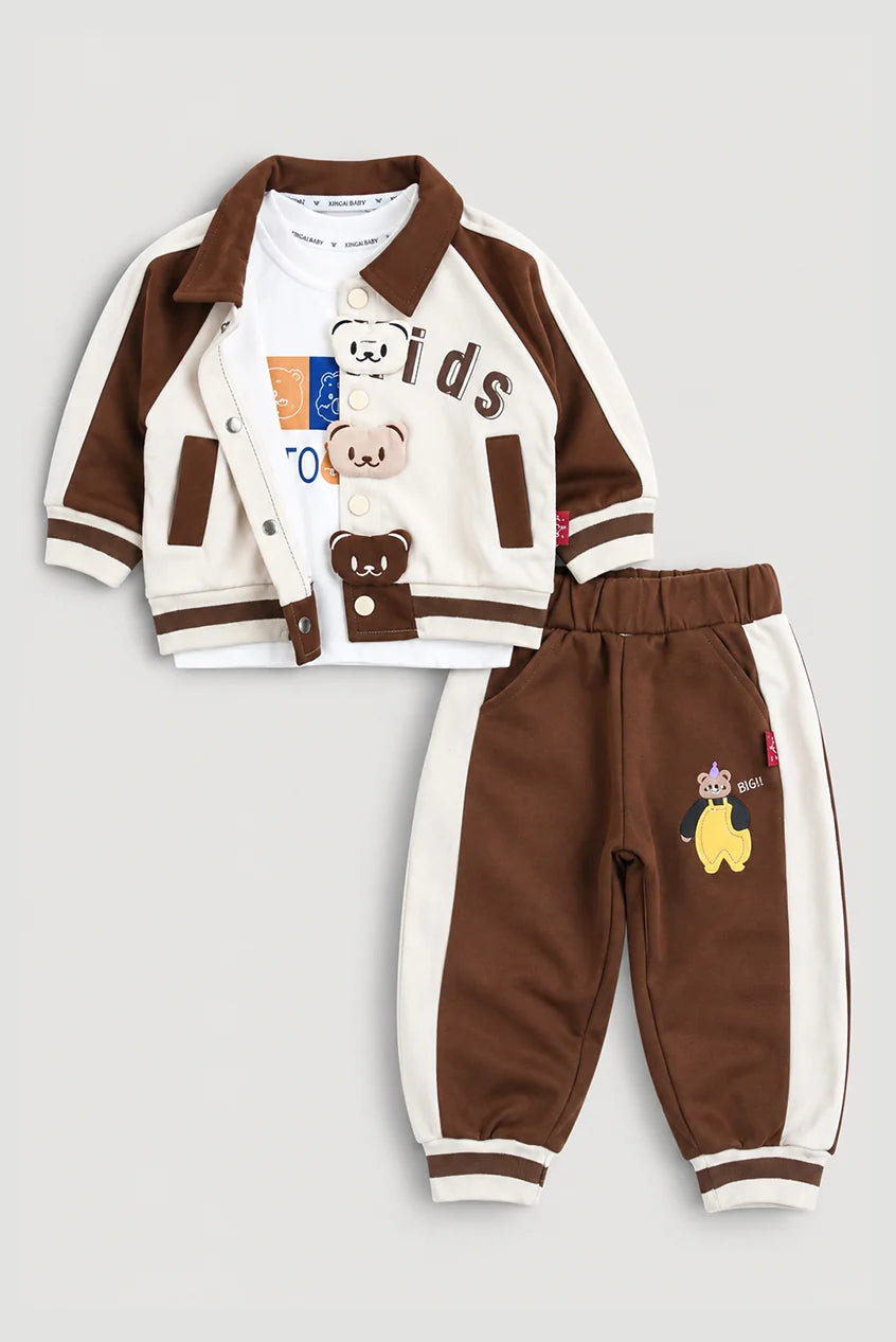 Baby Bear Theme Suit Set  (3PC)- IMPORTED