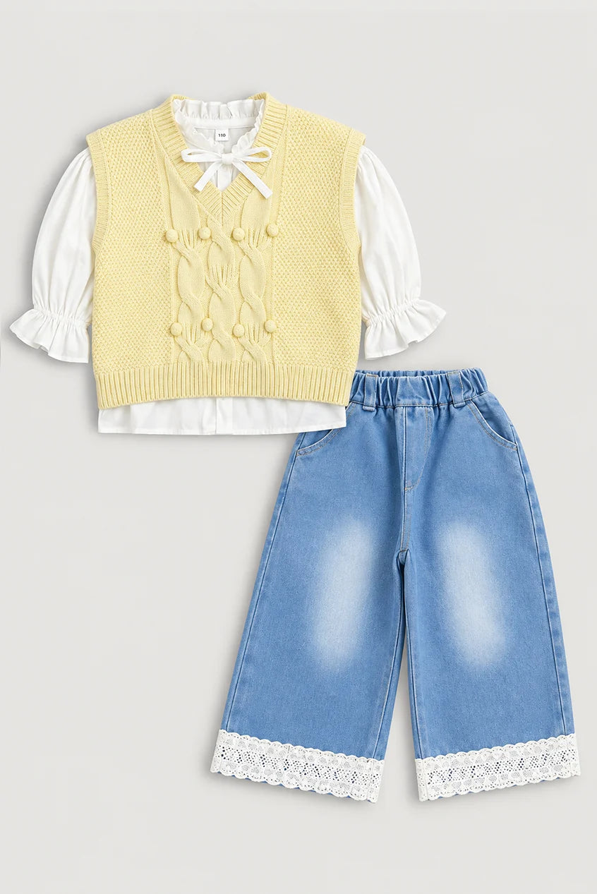 Premium Baby Suit Set ( 3PC) With Sweater - IMPORTED
